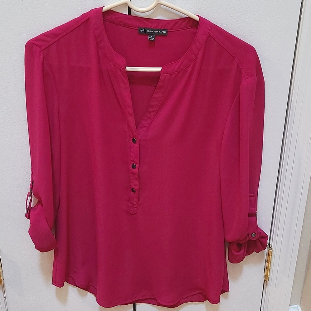 Adrianna Papell crandberry/dark pink blouse